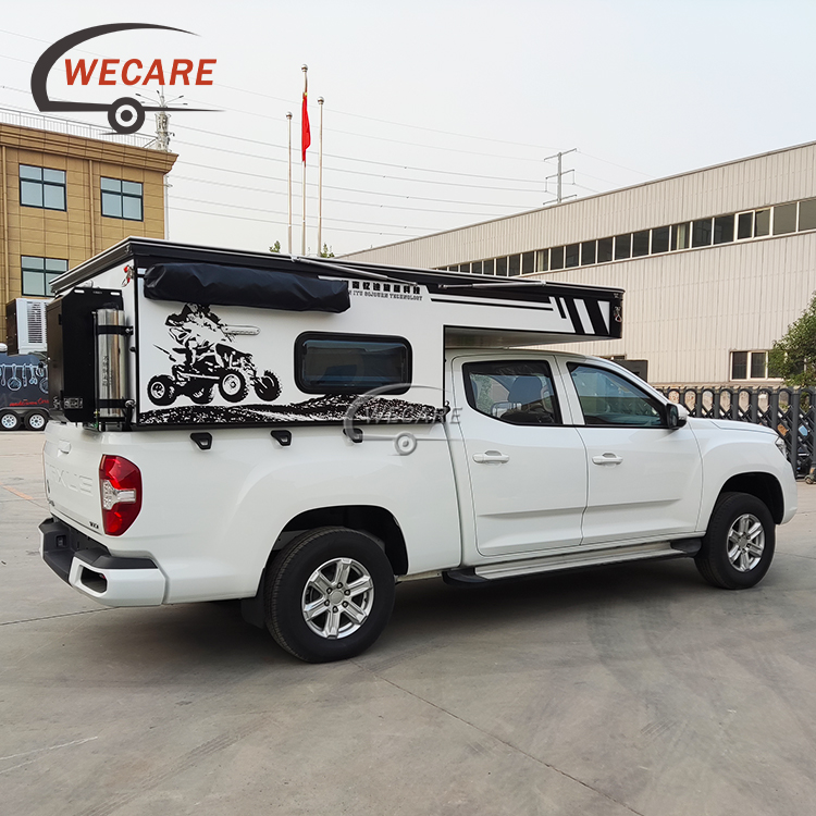 Wecare expedition slide on travel pick up truck box camper 4x4 pickup per pickup con wc