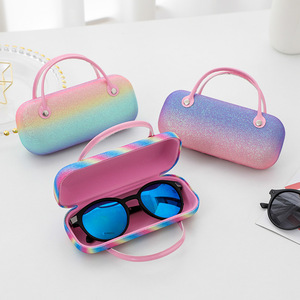 Nouveau Portable résistant à la pression étui à <span class=keywords><strong>lunettes</strong></span> pliant sac à main pour enfants porte-monnaie et boîte à <span class=keywords><strong>lunettes</strong></span> de couleur arc-en-ciel en Stock - Product Image 5