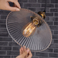 Lampu Gantung LED Vintage Gaya Farmhouse WELLIN WBL200 Kaca Warna Putih Hangat Perunggu E27 Dekorasi Rumah Garansi 3 Tahun