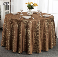 Nappe ronde en jacquard floral, entretien facile, tissu réutilisable pour les entreprises de restauration, couleurs personnalisées et approvisionnement en gros