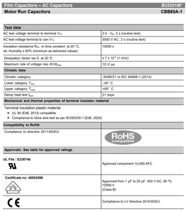 EPCOS <strong>Capacitor</strong> B33331I6106J060 CBB65A-1 450V 1-60uf All Types of <strong>Capacitors</strong> in EPCOS We Have - Product Image 3