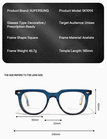 Montures de lunettes Saint Van Gogh en acétate optique faites à la main, carrées, à monture complète, pour unisexe, usage quotidien et bureau
