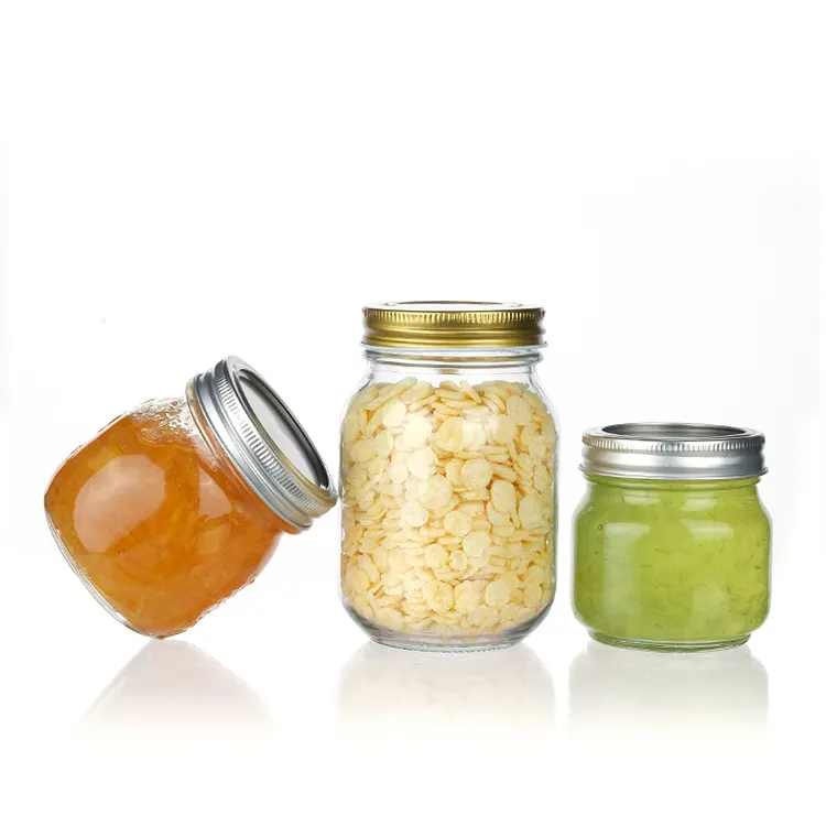 Empty 5Oz 8Oz 12Oz 16Oz 24Oz 32Oz Hot Sauce Storage Glass Mason Jar For Jam Peanut Butter