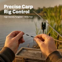 Hirisi Plombs de pêche à la carpe en tungstène, poids pour lignes de montage 50mg 80mg, perles noires pour montage, petite taille, matériel terminal, vente en gros AG201