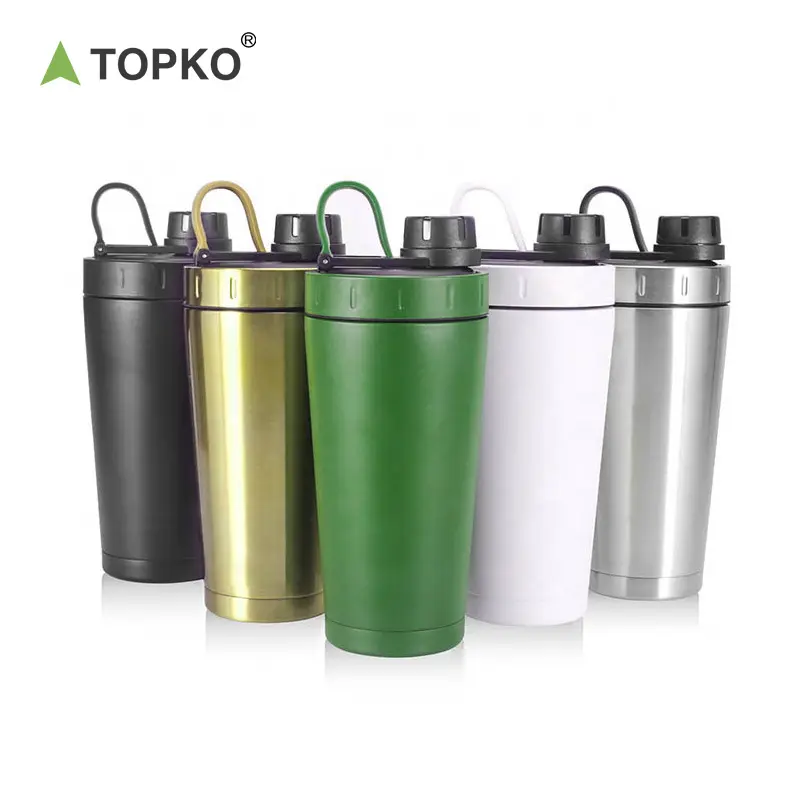 TOPKO yüksek kalite paslanmaz çelik çalkalayıcı fincan 750ml spor salonu Yoga Protein Shaker su şişesi çoğu insan için