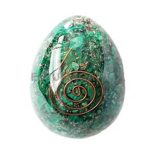 Premium quality Malachite Chakra Stones Orgone Eggs | Chakra Orgonite Energy Spheres/Eggs.
