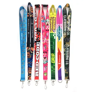 Printing Polyester Lanyard Wholesale Customized Full Color Neck Polyester Lanyard Heat Transfer Dye Sublimation Printing Lanyard