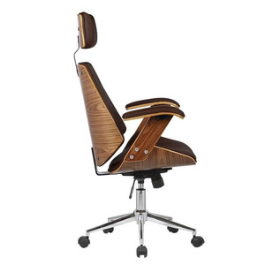 2025 nội thất văn phòng tại nhà silla oficina Ghế văn phòng gỗ nhiều lớp ghế da trắng ghế Ông Chủ Rocking tựa lưng có khóa - Product Image 5
