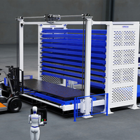 Sistema de Almacenamiento de Paneles de Acero con Recubrimiento en Polvo, Automático y de Alta Resistencia, Capacidad de 1800 kg, para Talleres CNC, Plantas de Fabricación y Almacenes