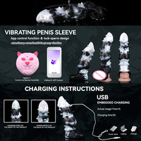 8 styles de couvre-pénis vibrant à picots en relief avec 10 modes, télécommande via application, rechargeable, pour l'agrandissement masculin et le retardement de l'éjaculation, stimulateur du gland et du point G