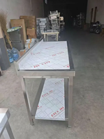 Table de travail professionnelle en acier inoxydable avec crédence et étagère inférieure réglable, table de préparation commerciale pour restaurant