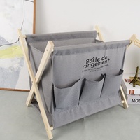 Porte-journaux et revues pliable en bois, support autoportant, tissu coloré, présentoir de salon, rangement de livres et de magazines en bois, support pliable