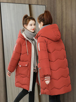AIMINYZ 2023 Nouveau Manteau d'hiver long et amovible à imprimé décontracté avec capuche, coupe ajustée, grand chapeau, doublure en coton pour femmes