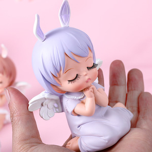 Décoration de voiture en résine, figurine mignonne Annie rose et violette pour console centrale de voiture - Product Image 4