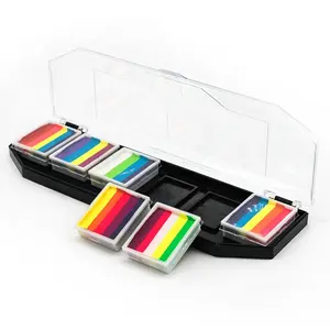 Pochoirs professionnels 6 couleurs pour palette de <span class=keywords><strong>peinture</strong></span> pour le visage et le corps fendus Maquillage cosmétique Fournitures de <span class=keywords><strong>peinture</strong></span> corporelle pour enfants et adultes - Product Image 3