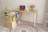 Table d'étude de chambre à coucher au design moderne, bureau d'ordinateur avec bibliothèque