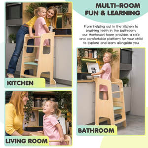 <span class=keywords><strong>3</strong></span> уровня Монтессори обучающая башня для мальчиков и девочек кухня Монтессори деревянная обучающая башня регулируемая высота - Product Image 4