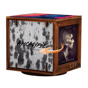 Estante Giratorio de Madera para Discos de Vinilo, Exhibidor de CD, Organizador de Escritorio para el Hogar, Multiusos, de Una Sola Capa, Madera Sólida - Product Image 1
