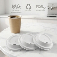 Couvre-tasses à café jetables en bagasse de canne à sucre, biodégradables, compostables, écologiques, marque Green Olive - 30~100