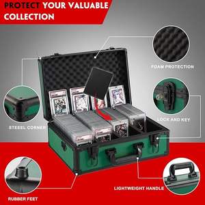 Scatola portaoggetti per carte con classificazione a 4 file verde con 6 divisori per porta carte collezionabili per BGS SGC - Product Image 4