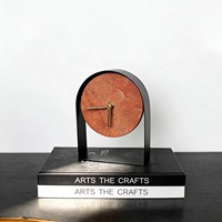 Horloge de bureau artisanale en aluminium, style Art déco géométrique, motif nature morte, design moderne et luxueux, pour salon, idéale pour un cadeau de pendaison de crémaillère