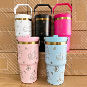 Gobelet isotherme portable en acier inoxydable 304 de 40 oz avec poignée, personnalisé avec logo, motif dessin animé, pour l'extérieur - Product Image 6
