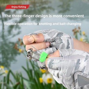 Gants de pêche unisexes à trois doigts, respirants, antidérapants, pour la pêche à la ligne, le cyclisme, le kayak, les activités de plein air - Product Image 6