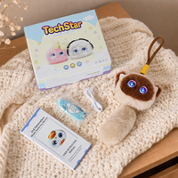 Pendentif en peluche chat Kawaii à commande vocale IA, avec expression animée des yeux LED, connectivité WiFi 4G, jouet intelligent, breloque de sac à dos, cadeau