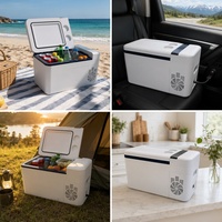 Réfrigérateur-congélateur portable 20L pour voiture, compresseur 12V, -20°C ℃   Mini-réfrigérateur double usage DC12V 24V AC pour camion, camping-car, camping, extérieur