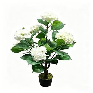 Artificial Hydrangea Green Plant Potted Flower <b>Tree</b> Decorative Piece for Living Room - Product Image 1
