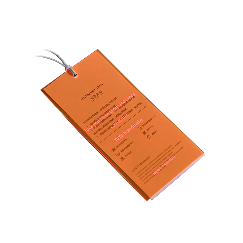 Free Design Support Clothing Transparent Brand Tags Swing Hang Tag Label