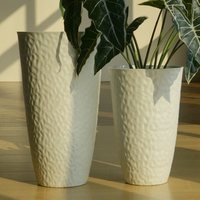 CW008 Décoration d'intérieur nordique, jardinières rondes hautes, pots de jardin durables, nouveau design, pot en plastique de haute qualité, ressemble à de la céramique