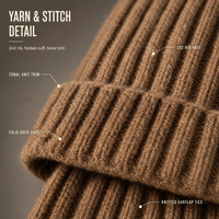 Bonnet unisexe en tricot côtelé 100 % acrylique Highfly personnalisé avec pompon et cache-oreilles, idéal pour l'hiver – Fournisseur OEM en gros à faible MOQ pour marques et vendeurs