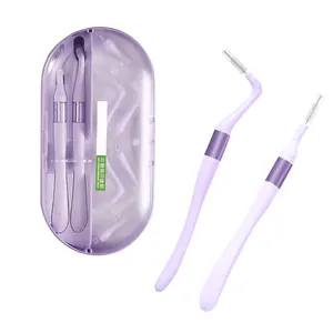 Escova de dentes descartável em forma de L para higiene oral, escova interdental portátil personalizada