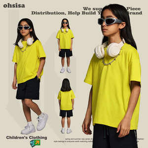 Ropa Infantil Primavera Verano Nueva Combinación de Colores Camiseta Deportiva de Secado Rápido para Niños Medianos y Grandes de Manga Corta 230G - Product Image 6