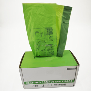 Rollo de bolsas de basura con cordón PBAT degradable compostable respetuoso con el medio ambiente, basura de cocina biodegradable resistente de 13 galones <span class=keywords><strong>ORIZON</strong></span> - Product Image 1