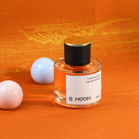 Vente en gros, faible MOQ, flacon de parfum cylindrique en verre transparent 30/50ml 100ml, atomiseur vide à brume fine avec étiquette autocollante