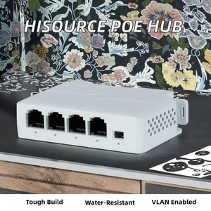Hisource Extensor PoE de 4 puertos Repetidor Poe a prueba de agua para puertos de cámara IP Conmutadores de red de transmisión para conmutador POE NVR IP - Product Image 2