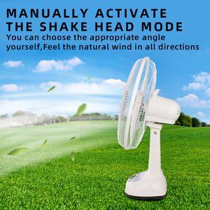 Ventilatore da tavolo solare GDTIMES da 16 pollici con pannello solare, ventilatore da tavolo portatile con luce LED, porta USB, due ventole. - Product Image 5