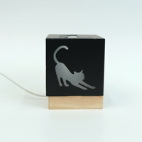 Lampu meja Usb seri kucing hitam, lampu malam logam Usb besi untuk pecinta kucing