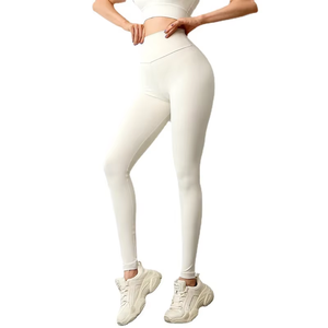 Leggings de yoga pour femmes à taille haute, effet push-up, respirants, en élasthanne/nylon, taille élastique intégrale - Product Image 5