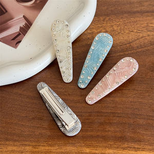 Pasador de Pelo de Acetato para <span class=keywords><strong>Mujer</strong></span>, Estilo Lujoso y Ligero, para Flequillo con Diamantes y <span class=keywords><strong>Cabello</strong></span> Lateral Despeinado - Product Image 3