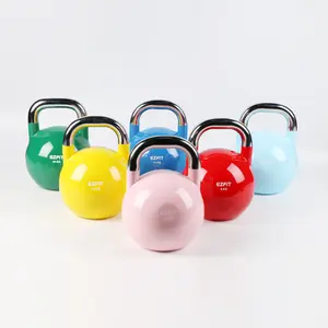 Kettlebell per sollevamento pesi Fitness Kettlebell regolabili in ghisa economici 12-32kg Kettlebell da competizione in acciaio rivestito di colore