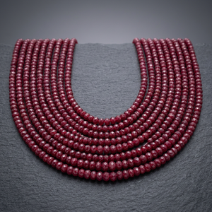 Cuentas facetadas de rubí natural precioso AAA de 4 mm, hebras de 17 pulgadas - Product Image 3