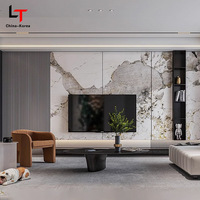 Panneau Mural PVC Haute Brillance LT 1220*2440*5mm Imperméable UV Effet Marbre, Revêtement Plastique Stratifié pour Décoration Intérieure de Maison