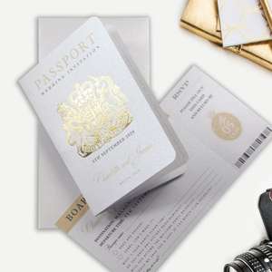 Pasaporte de lujo para avión, invitación de boda con tarjeta de embarque RSVP - Product Image 5