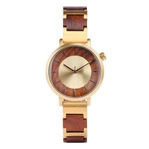 Bestseller Made in China: Orologio Resistente all'Acqua in Acciaio Inox 316L con Cinturino in Legno d'Ulivo Naturale per Uomo e Donna - Product Image 1