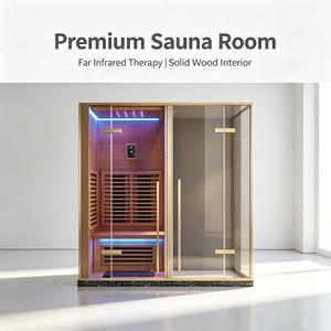 Sauna de Sal de Haloterapia de Espectro Completo con Infrarrojos, Baño de Sauna Exterior, Sauna Combinada de Madera para Exteriores, Cabina de Ducha de Vapor - Product Image 5