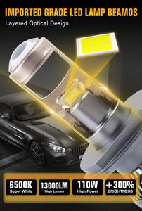 Mini projecteur LED H4, lentille 110W 13000LM 6500K, lecteur externe, conduite sécurisée en voiture, projecteur LED avant, lentille pour motos - Product Image 3