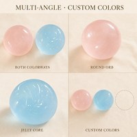 Balle anti-stress en TPR effet pierre précieuse pour bureau, jouet souple en forme de boule de cristal, pour enfants, adolescents, adultes, vente en gros pour fêtes
